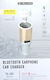 Jellico FA-300 Car Charger 2.4A with One Port 1xUSB-A and Bluetooth Headphones Gold Color