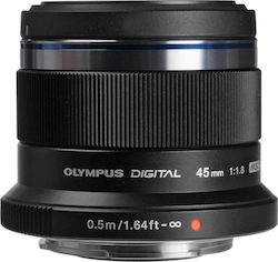 Olympus Crop Φωτογραφικός Φακός M. Zuiko Digital 45mm 1:1.8 Σταθερός για Micro Four Thirds (MFT) Mount Black
