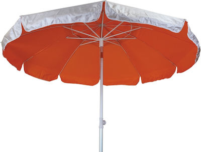 Summer Club Costa Klappbar Strandsonnenschirm Aluminium Durchmesser 2m mit UV Schutz und Belüftung Silver/Orange