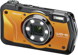 Ricoh WG-6 Compact Φωτογραφική Μηχανή 20MP Οπτικού Ζουμ 5x με Οθόνη 3" και Ανάλυση Video 4K UHD Πορτοκαλί