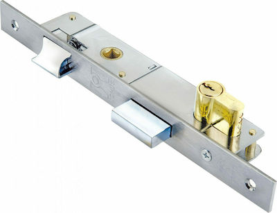 Domus Recessed Lock with Cylinder and Center 20mm Silver