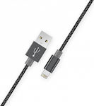 Ezra Braided USB to Lightning Cable Γκρι 1.2m (DC11-IP)