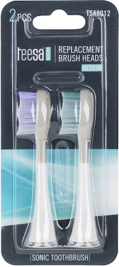 Teesa Sonic Electric Toothbrush Replacement Heads Medium TSA8012 2pcs