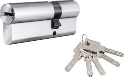 Domus Κύλινδρος Κλειδαριάς Ασφαλείας ECON 83mm (30-53) με 5 Κλειδιά Ασημί