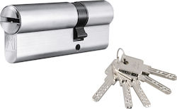 Domus Lock Cylinder Security ECON 83mm (30-53) with 5 Keys Silver