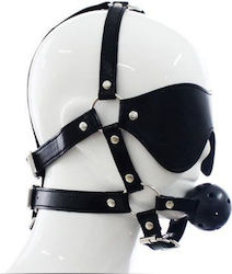 Rimba Total Head Harness Restraint BDSM Mask in Black Color