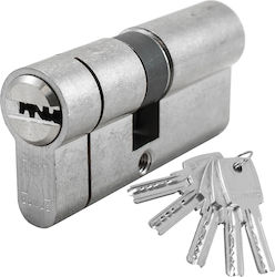 Domus Lock Cylinder Security ECON 65mm (30-35) with 5 Keys Silver