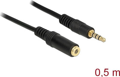 DeLock 3.5mm male - 3.5mm female Cable Black 0.5m (84716)
