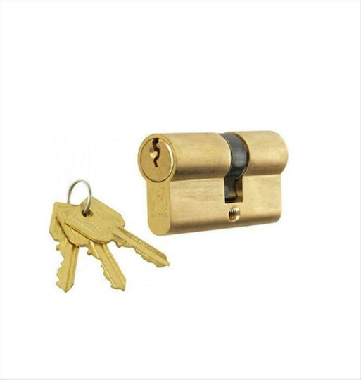 Domus Κύλινδρος Κλειδαριάς Ασφαλείας 60mm (27-33) με 3 Κλειδιά Χρυσός