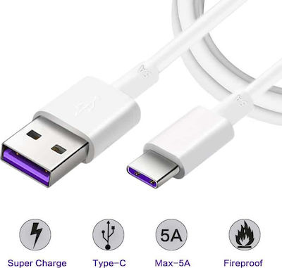 Huawei HL1289 Bulk USB 3.1 Cable USB-C male - USB-A male Λευκό 1m (57099)