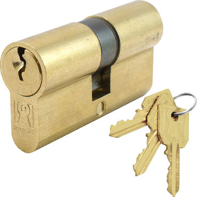 Domus Lock Cylinder 60mm (30-30) with 3 Keys Gold