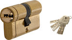 Domus Lock Cylinder Security ECON 65mm (30-35) with 5 Keys Gold