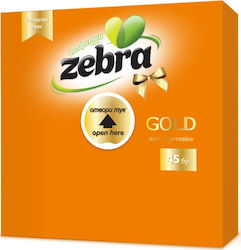 Zebra Gold Serviette Luxus 2F Orange 33x33cm 45 Stück Stück
