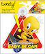Auto Gs Знак Baby on Board с Вендуза Tweety Червен