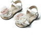 Babywalker Ecru-Rose Baptism Leather Sandals