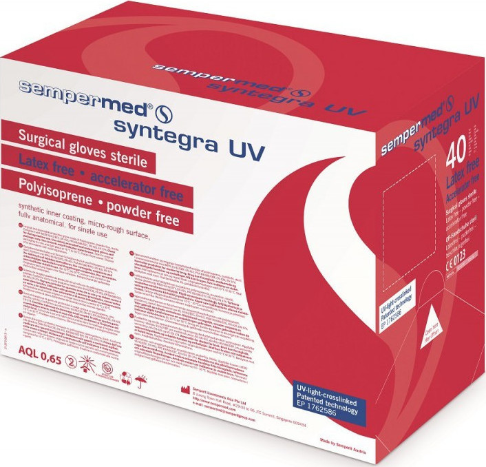 Sempermed Syntegra UV Polyisoprene Powder Free Surgical Gloves Sterile
