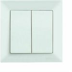 Mutlusan Recessed Electrical Lighting Wall Switch with Frame Basic White 15-454-504