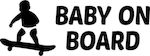 Σήμα Baby on Board με Αυτοκόλλητο No 12 Μαύρο
