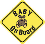 Boy / Girl Baby on Board Car Sign Κίτρινο Sticker No 11