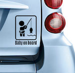 Boy Baby on Board Car Sign Μαύρο Sticker No 82