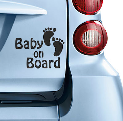 Boy / Girl Baby on Board Car Sign Μαύρο Sticker No 108