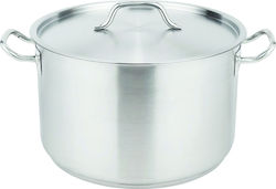 Διανομική Stainless Steel Pressure Cooker Capacity 10lt with Diameter 32cm and Height 12cm.