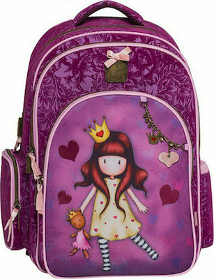 Santoro Princesses Σχολική Τσάντα Πλάτης Δημοτικού σε Φούξια χρώμα Μ30 x Π14 x Υ44cm