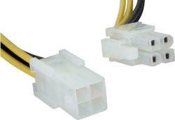 Powertech 4 Pin EPS female - 4 PIn EPS male Cable 0.2m Μαύρο (CAB-W006)