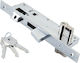 Domus Recessed Lock Front door Recessed Locks with Cylinder and Center 90mm Silver Left