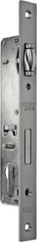 Hugo Locks Recessed Lock Front door Bilias with Center 20mm Silver Right