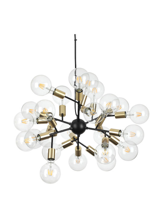 Ideal Lux Spark Pendant Chandelier for 24 Bulbs E27 Black