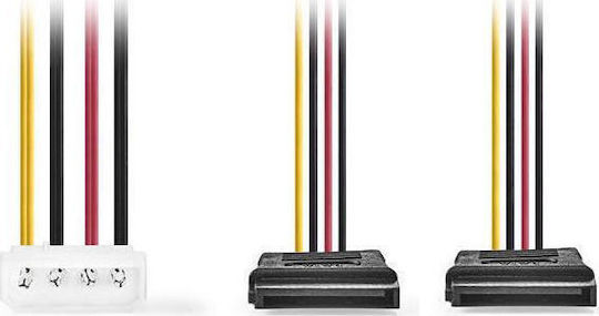 Nedis Molex cu 4 pini - 15-Pin Sata Cablu 0.15m Multicolor (CCGP73520VA015)