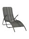 Deckchair Rattan Gray 141x61x95cm.