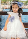 Stova Bambini White Tulle Baptism Outfit with Hair Accessories & Dress 2pcs