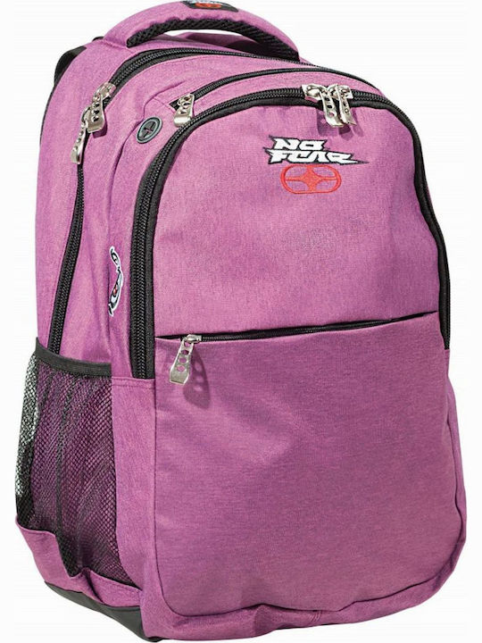 No Fear Purple School Bag Backpack Junior High-High School in Purple color 30lt