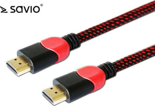 Savio HDMI 2.0 Premium High Speed 4K 60Hz HDR Cable HDMI male - HDMI male 3m Μαύρο