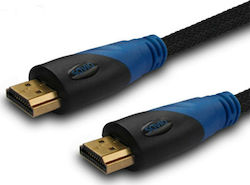 Savio CL-48 HDMI 1.4 Braided HDMI male - HDMI male 2m Μαύρο Savio CL-48 HDMI 1.4 Braided HDMI male - HDMI male 2m Μαύρο