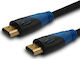 Savio HDMI 1.4 High Speed 1080p 120Hz Braided Cable HDMI Male - HDMI Male 2m Black
