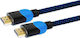 Savio HDMI 2.0 Premium High Speed 4K 60Hz HDR Braided Cable HDMI male - HDMI male 3m Μαύρο