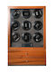 Vicstar Ξύλινο Κουρδιστήρι με διάφανο καπάκι για 9 ρολόγια σε Καφέ χρώμα T900-SPGF-5V