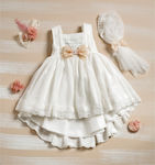 Lollipop Celebrations Alb Set de Haine de Botez cu Rochie , Accesorii pentru păr & Cardigan 3buc