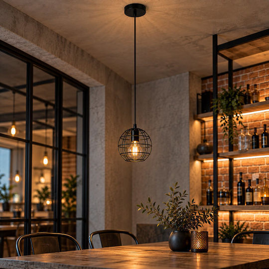 Elmark Tara Pendant Light Black with Socket E27