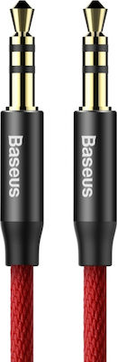 Baseus Καλώδιο 3,5 mm de sex masculin - 3,5 mm de sex masculin Roșu 1.5m (CAM30-C91)