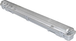 Adeleq Double-Ended Outdoor Lighting Batten T8 with 2 Slots for LED Bulbs 60cm