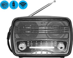 Meier M-166BT Retro Tabletop Radio Rechargeable with USB Black