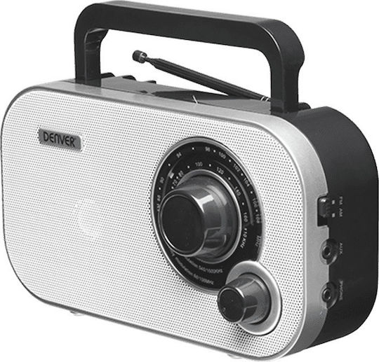 Denver TR-54 Retro Φορητό Ραδιόφωνο Ρεύματος / Μπαταρίας Λευκό