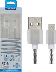 Newtop CU11 Magnetisch USB 2.0 auf Micro-USB-Kabel Silber 1m 1Stück