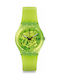 Swatch Lemon Flavour Watch with Green Rubber Strap