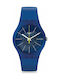 Swatch Blue Sirup Watch with Blue Rubber Strap