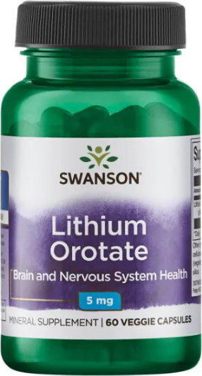 Swanson Lithium Orotate 5mg 60 veg. caps